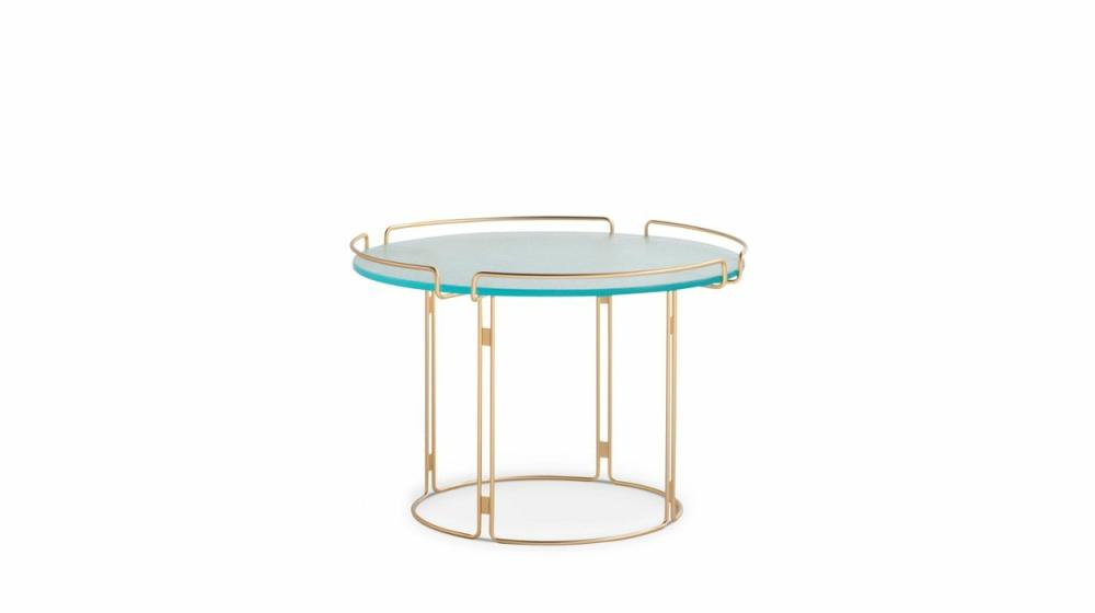 Consoles, Occasional Furniture | Bijou  End Table – Matte Gold – Antique Glass Consoles, Occasional Furniture Consoles, Occasional Furniture