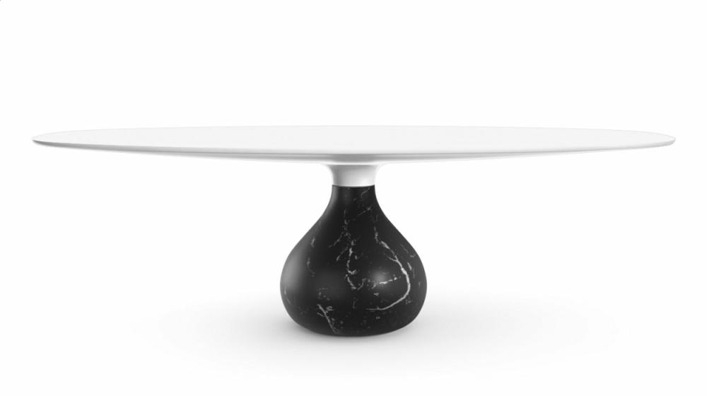 Tables | Aqua  Oval Dining Table – Matte Marquina Dining Room Tables